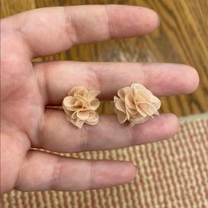 Pink flower earrings